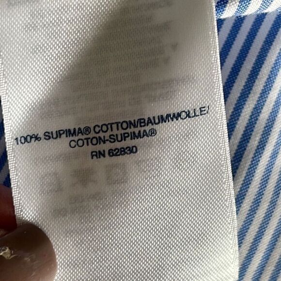 Lands End Supima Pinpoint Cotton Shirt No Iron Traditional Fit Size XL 17-171/2 - Picture 5 of 7